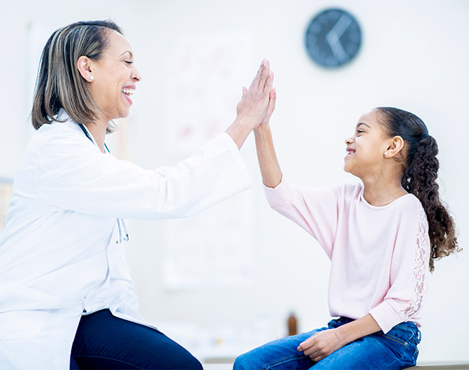 Pediatrician High five Patient