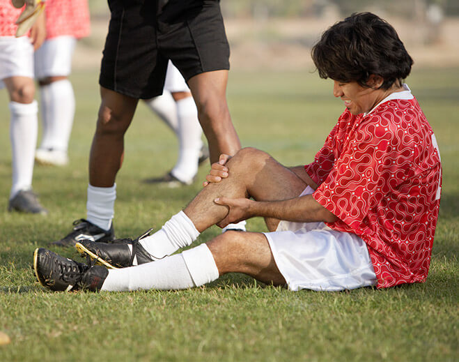 Hurt Soccer player