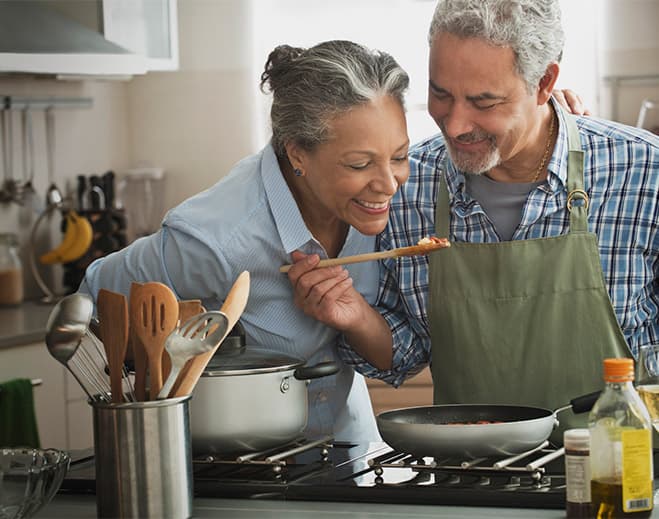 Couple Cooking together